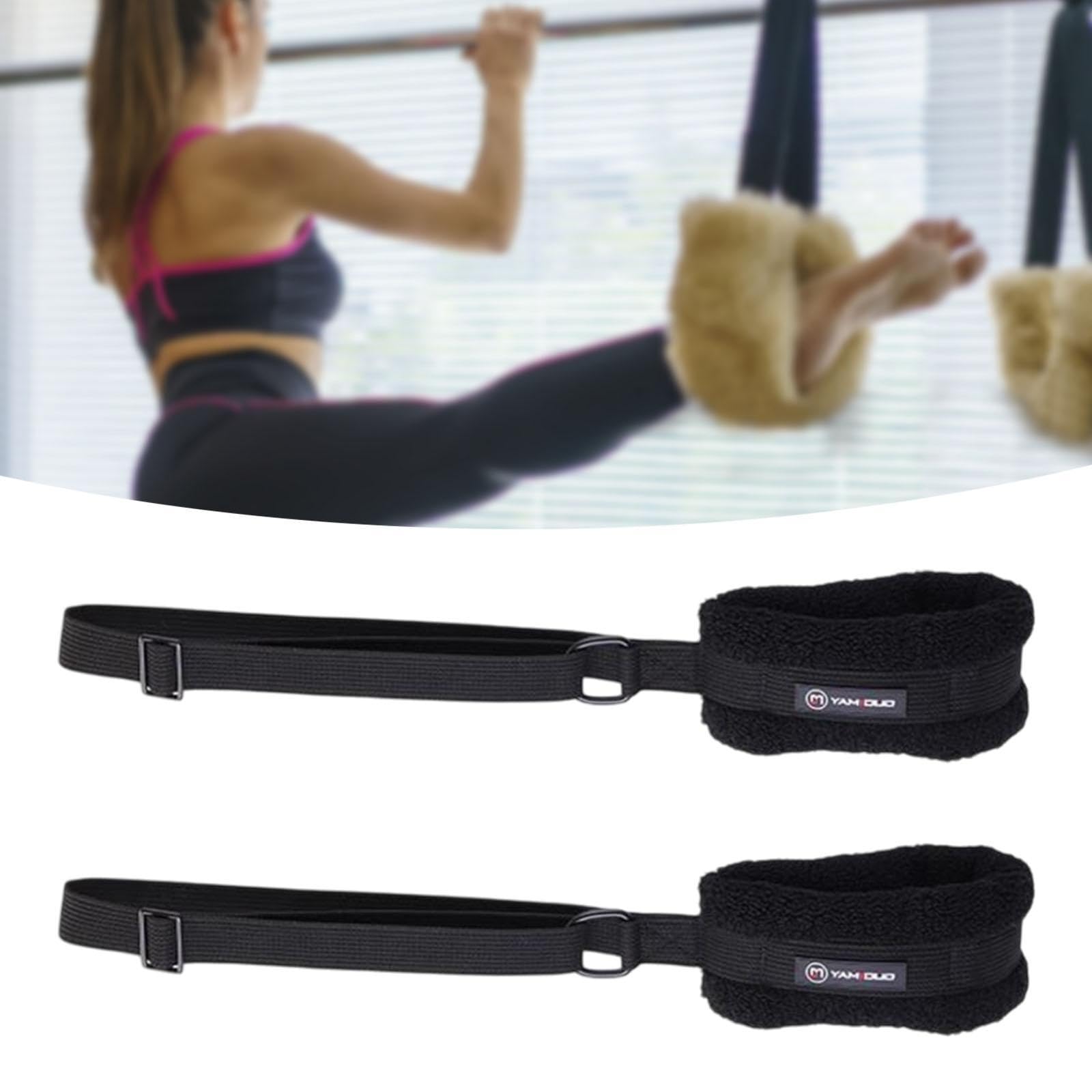 Milageto 2 Pezzi Fasce Pilates Regolabili Morbide Cinghie Fitness Elastico Straps Resistenza Imbottite Accessori Allenamento Casa Materiale Peluche