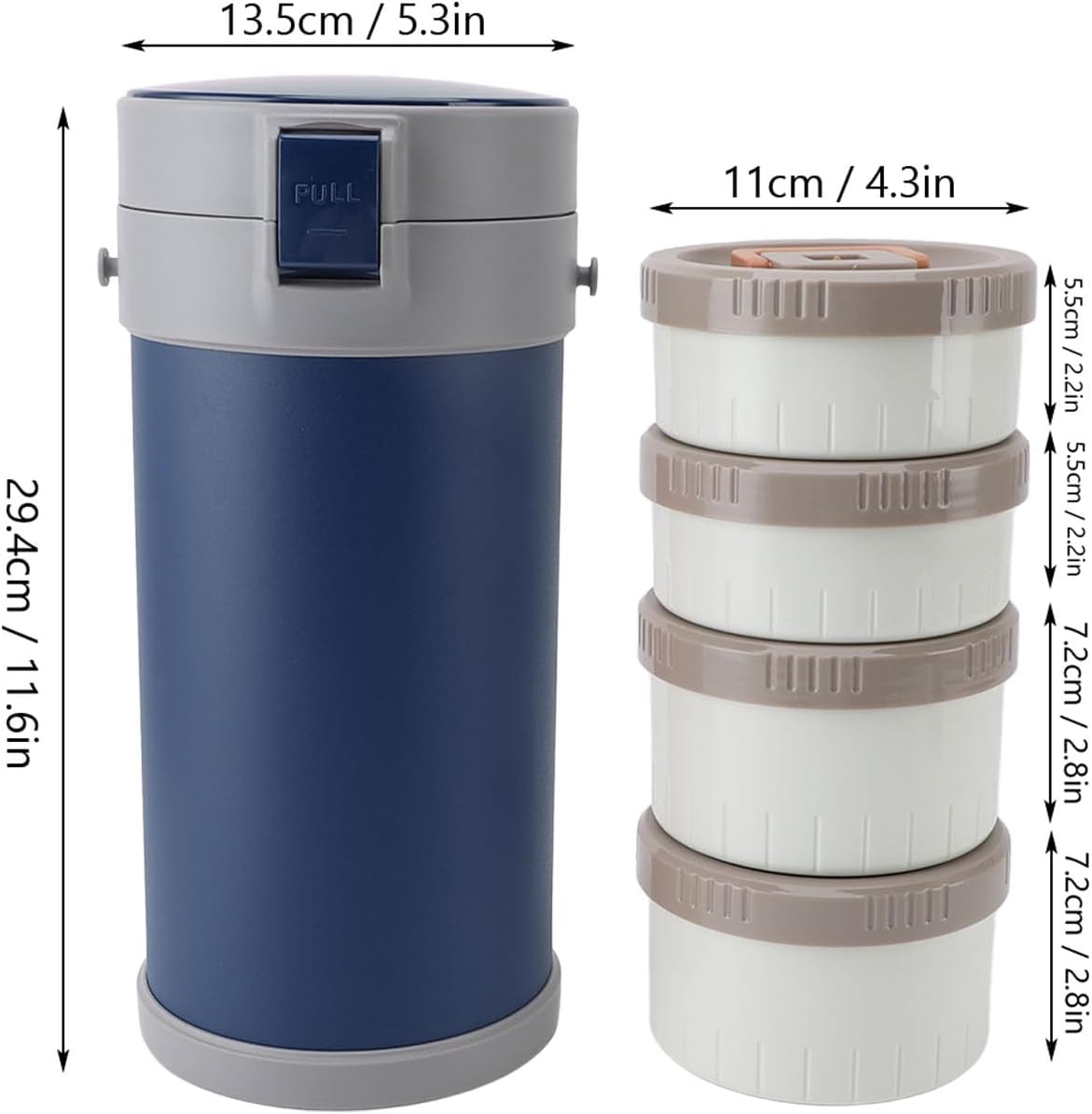 for Hot Food, 304 Stainless Steel 2.9L Stackable Insulated Food Jar with 4 Tiers, Leak Proof Thermal Lunch Box Vacuum Carrier Soup Container for Office Outdoor - Image 4