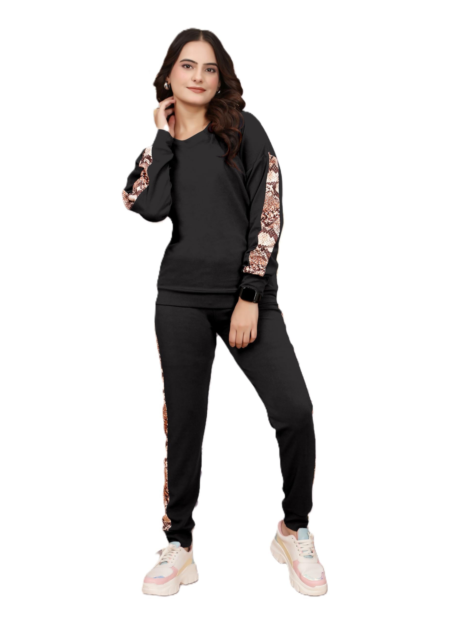 mf with square Women's Cotton Solid Tracksuit with Round Neck Full Sleeve Straight Length Relaxed Fit and Drawstring Closure Pant-picture-23