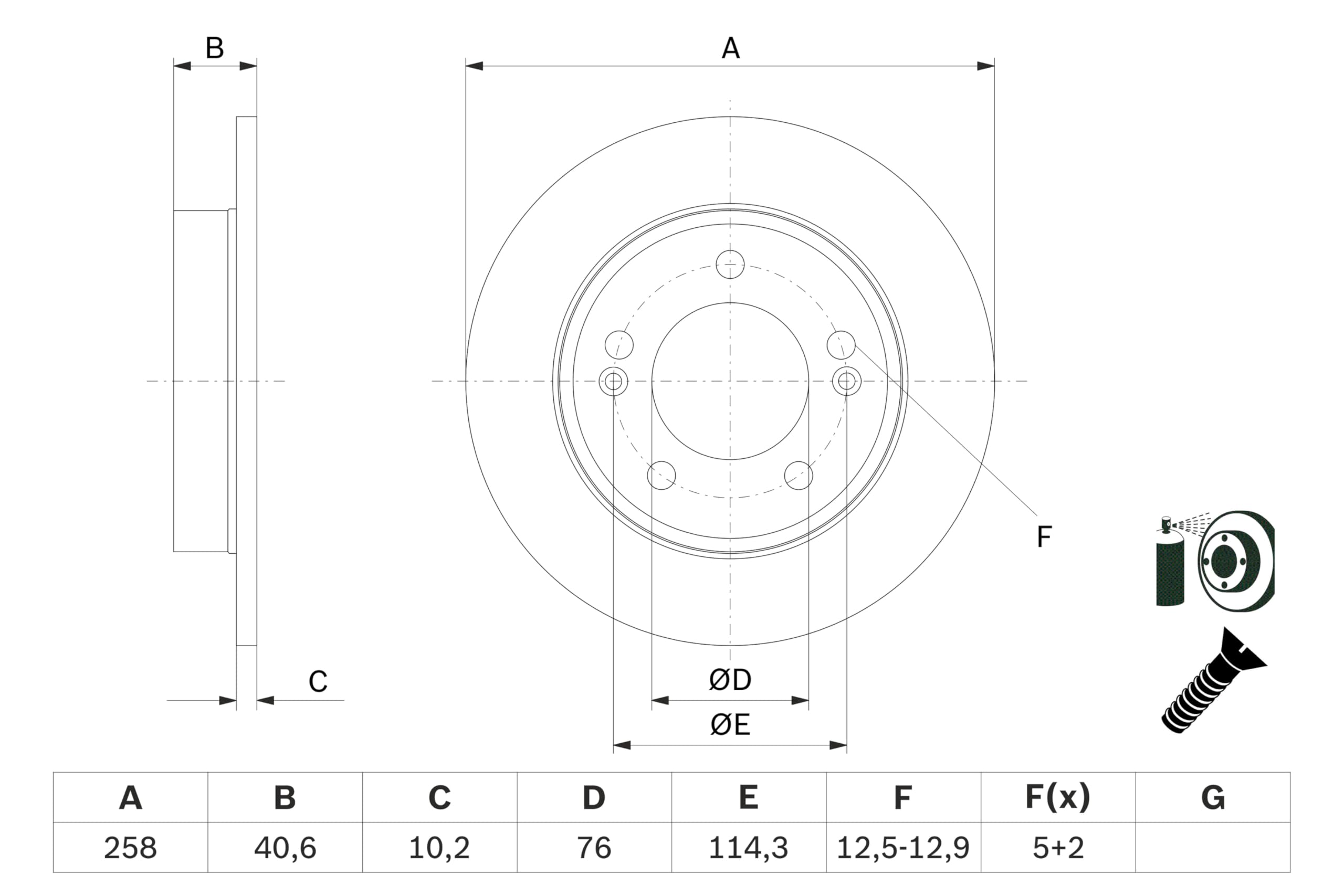 BOSCH Set Dischi Freno BD2700 - Dischi Freno Ventilati di Ghisa di 258mm - Asse Posteriore - Conformi al regolamento ECE-R90 - Ottimizzati per Ridurre Rumore, Calore e Corrosione - 2 Dischi