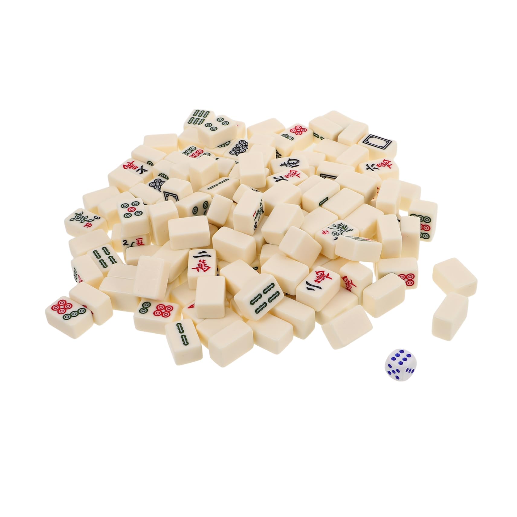 Kleiner Reise Mahjong Satz 22mm, 1 Satz, Kunstharz, Tragbar | Reisen und Enge Räume, Vielseitig Einsetzbar, Kompaktes Spiele Satz für Unterwegs