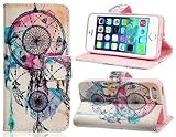 WeCC Packing Dream Catcher Pattern Card Slot PU Wallet Leather Cover Case For Apple iPhone 5C and one gifts-M