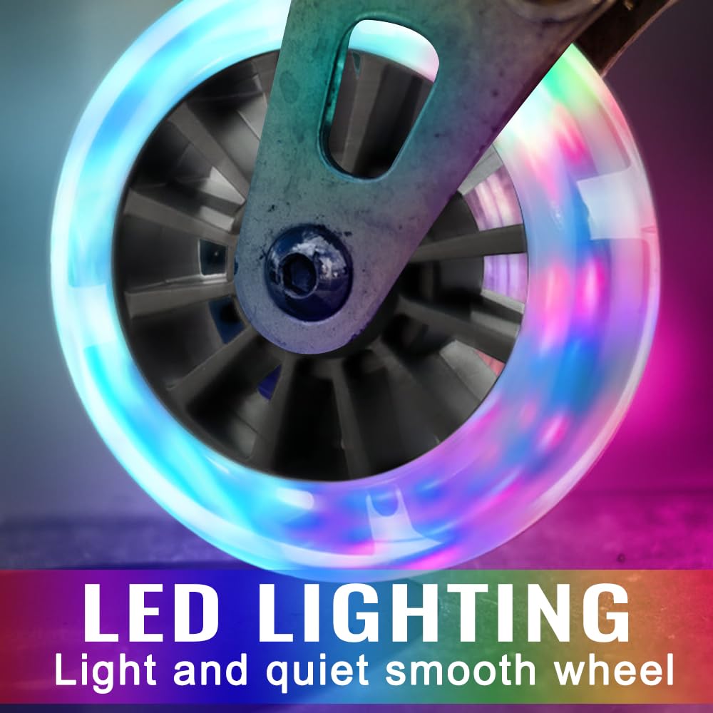 Freestyle, 2 sztuki, podświetlane, z migającym światłem LED, 120 mm, opony z łożyskami kulkowymi ABEC-7, kółka zapasowe do większości skuterów (czarne)