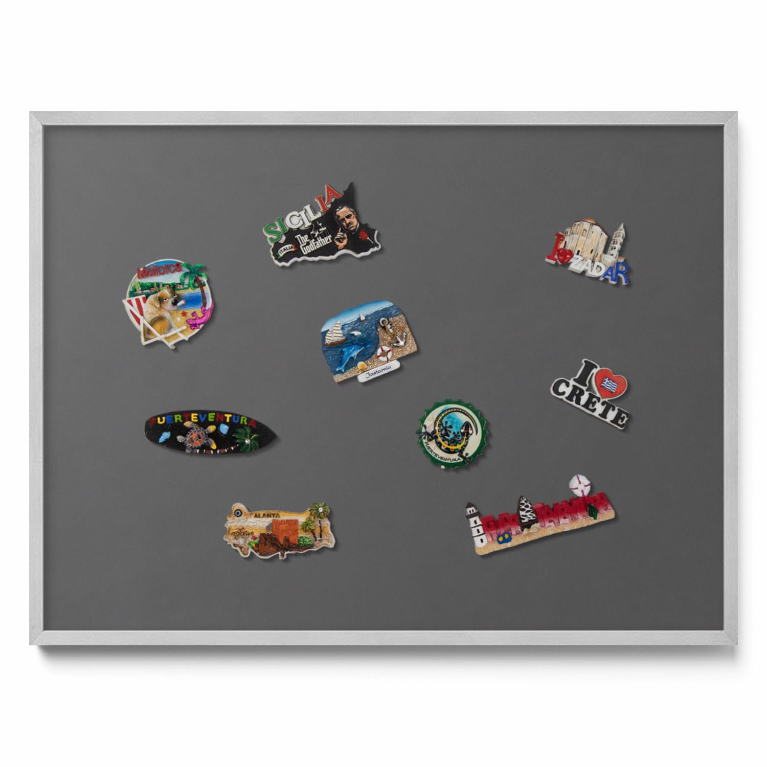 Tulup Lavagna Magnetica 80x60 cm – Bacheca da Parete – – Arte Moderna – Design Elegante – Organizzazione & Appunti – Arredo Soggiorno/Ufficio – Planner Giornaliero – Home Office –Farbe dunkelgrau