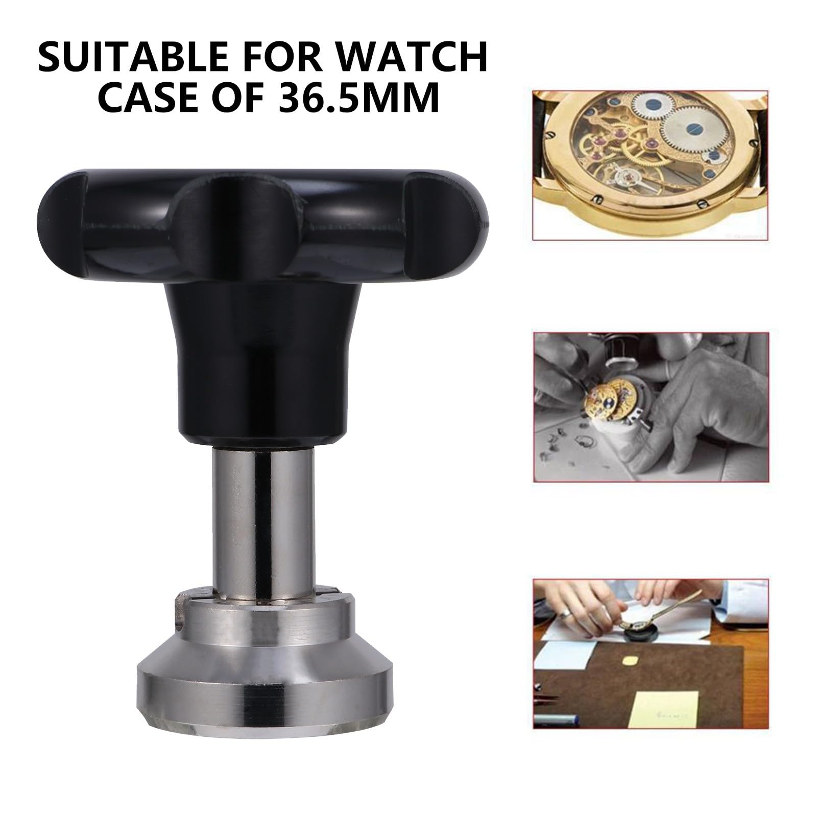 Outil D'ouverture de Montres en Acier Noir Matrice Directionnelle, Extracteur de Fond pour Boîtier 36,5 Mm, pour Réparation et Changement de Bracelet