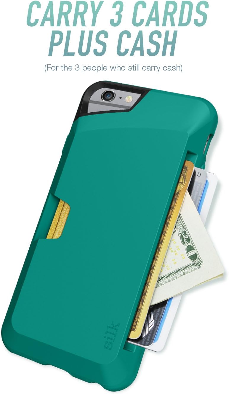 Smartish iPhone 6/6s Wallet Case - Wallet Slayer Vol. 1 [Slim + Protective] Credit Card Holder for Apple iPhone 6s/6 (Silk) - Pacific Green