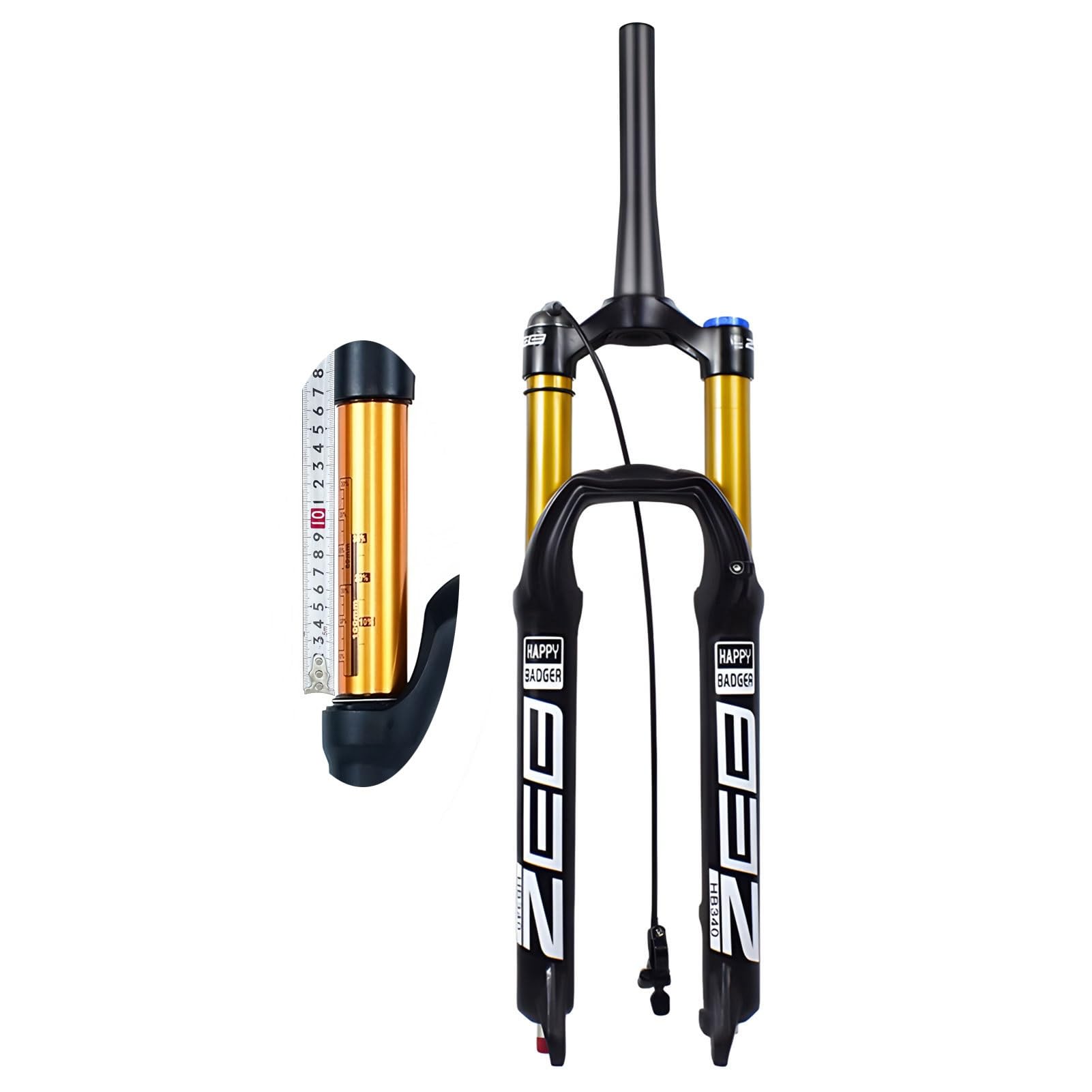 WIQUYBML 26/27.5/29 Inch Mountain Bike Fork 160mm Travel Bicycle Front Forks 34mm Inner Tubo Air Suspension for AM, XC, MTB, Downhill Cycling - Black(Tapered Remote lockout,26 inch)
