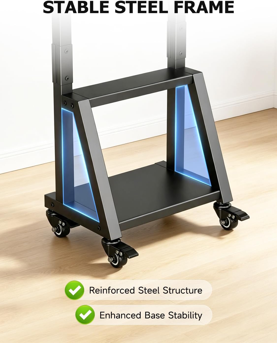 Suptek Mobile TV Stand Height Adjustable with Shelf for 32-50 inch TV