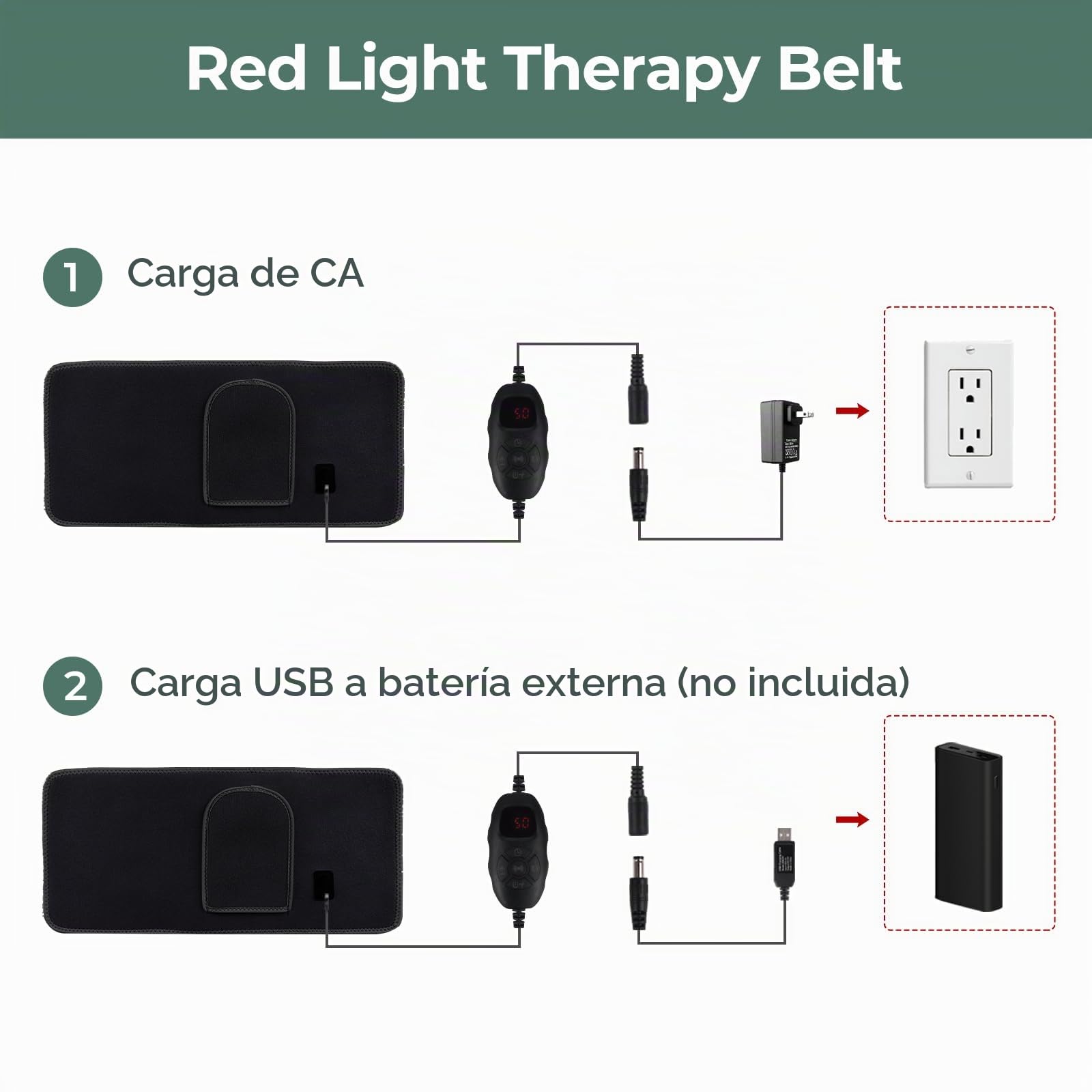 Cinturón de terapia con lámpara roja de 120 LED, temporizador de 7 niveles, 5 niveles de intensidad de luz y vibración, modo de pulso de 10 Hz, para el dolor de espalda, hombros, cintura