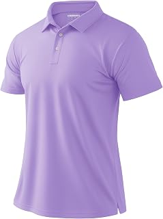 Men's Golf Polo Shirts Short Sleeve Performance Quick Dry Breathable Work Business Casual Shirts
