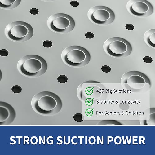 Miniatura 3 de OTHWAY Tapete de ducha extra grande de 47 x 32 pulgadas, tapete de ducha antideslizante de TPE para cabina de ducha, tapete de ducha interior con