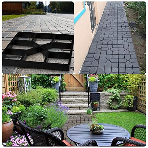 XXBSAZ 2 Pack Paver Molds for Concrete, Reusable Walk Maker Mold Path Stepping Stone Paver for Patio, Lawn, Garden, DIY Walkway (16"x16"x1.8")