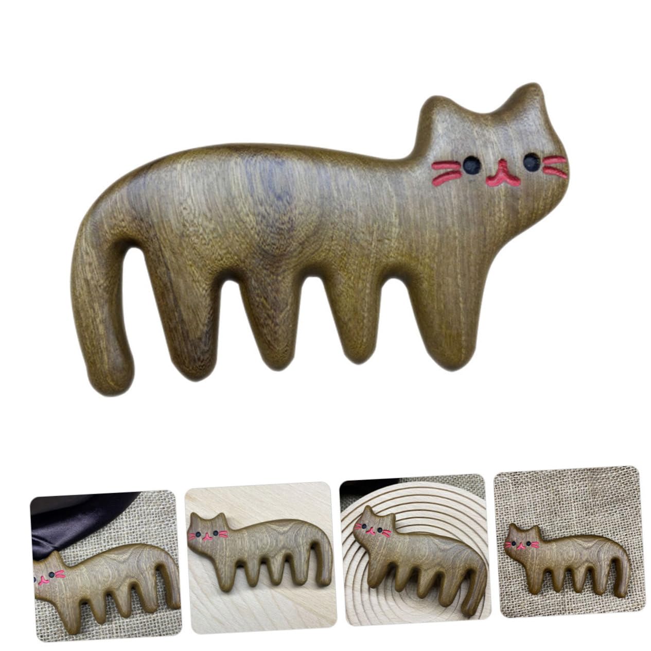 3 Ensembles Massage Antistatique À Dents Larges Conçu Forme De Chat Pour Types 2 Pièces * 3