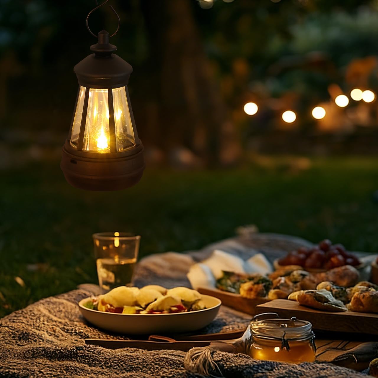 3Pcs Small Solar Lantern Lights, 3.3x1.9in Mini Hanging Lantern Replacement Solar Powered Fake Lights for Outdoor Statue Decorative Christmas Garden Decor