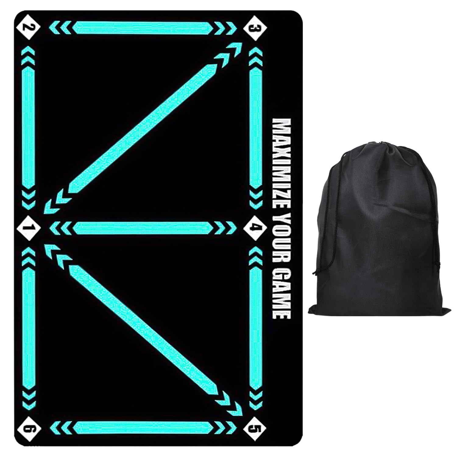 1 alfombrilla de entrenamiento de fútbol, 1 bolsa de fútbol, alfombrilla de entrenamiento de habilidades de fútbol, alfombrilla de entrenamiento de control de pelota, alfombrilla antideslizante para