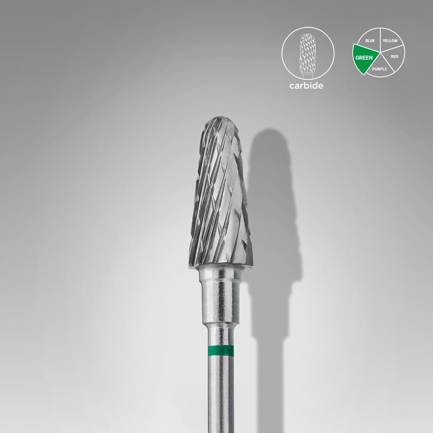 STALEKS PRO Expert Carbide Nail Drill Bit (Frustum, Green, 6mm Head / 14mm WP) – Coarse Hardness for Fast Artificial Nail & Skin Material Removal in Hardware Manicure/Pedicure