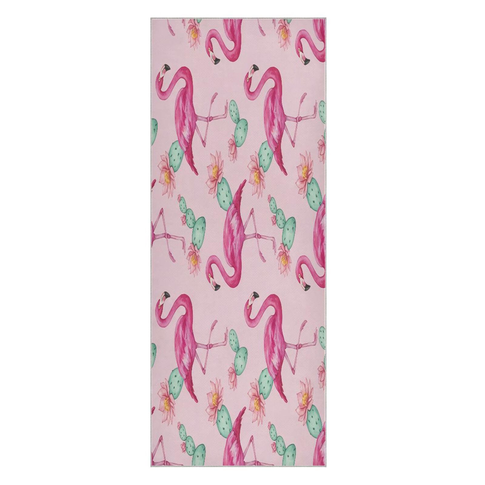 BURSTDDY Flamingo Hot Yoga Towel Absorbent Non Slip Yoga Mat Towel