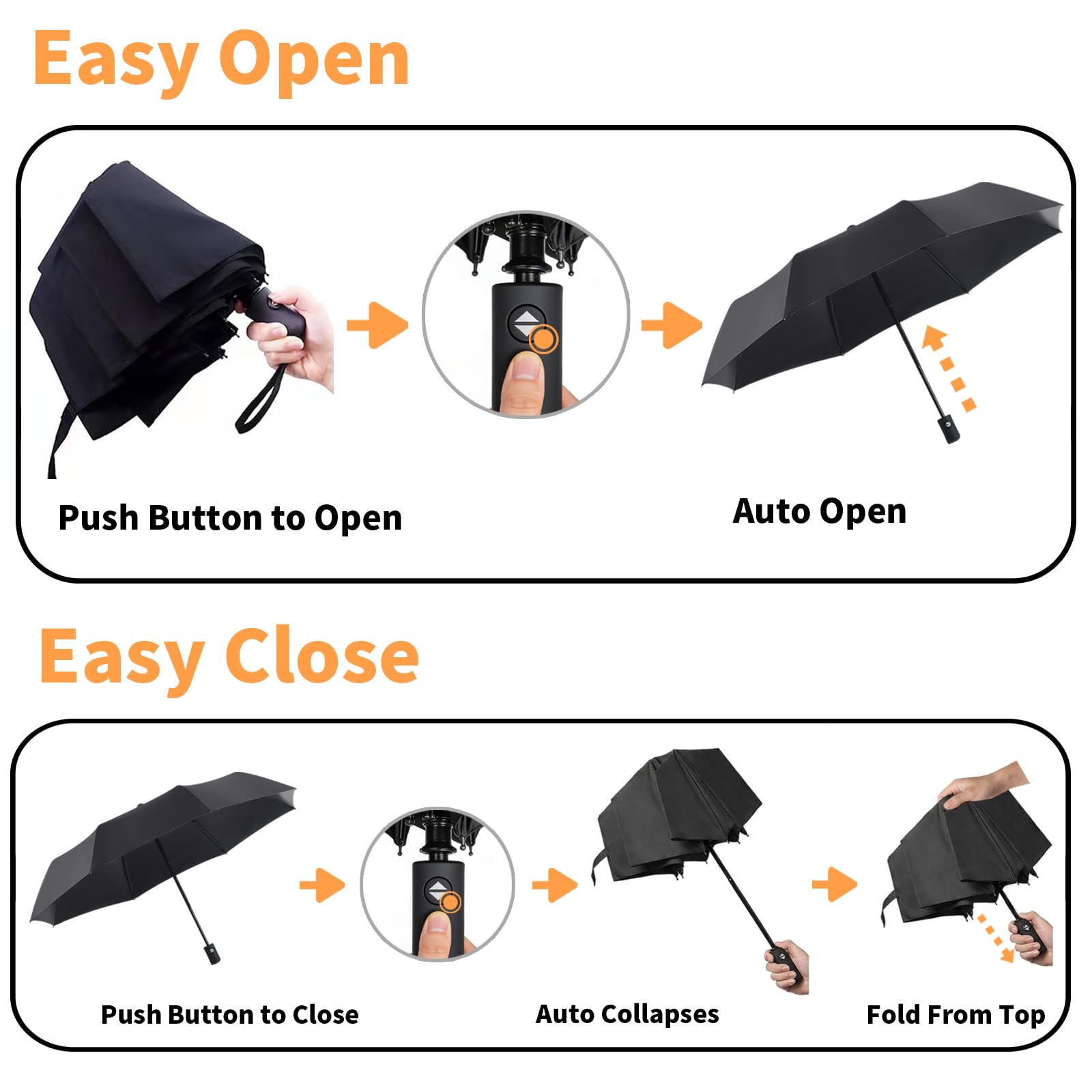 MAYJOYDIY Paraguas plegable automático de rana sonriente cartoon, grupo de ranas lindo, paraguas de viaje a prueba de viento 107cm paraguas compacto para mujeres hombres protección lluvia sol