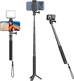 SmallRig Tripé invisível de bastão de selfie para câmera de ação, mastro extensível de 95 cm com grampo de telefone para GoPro 13/12, para Insta360 X5/4/Ace Pro2, para DJI Osmo 360/Action 5 Pro/6