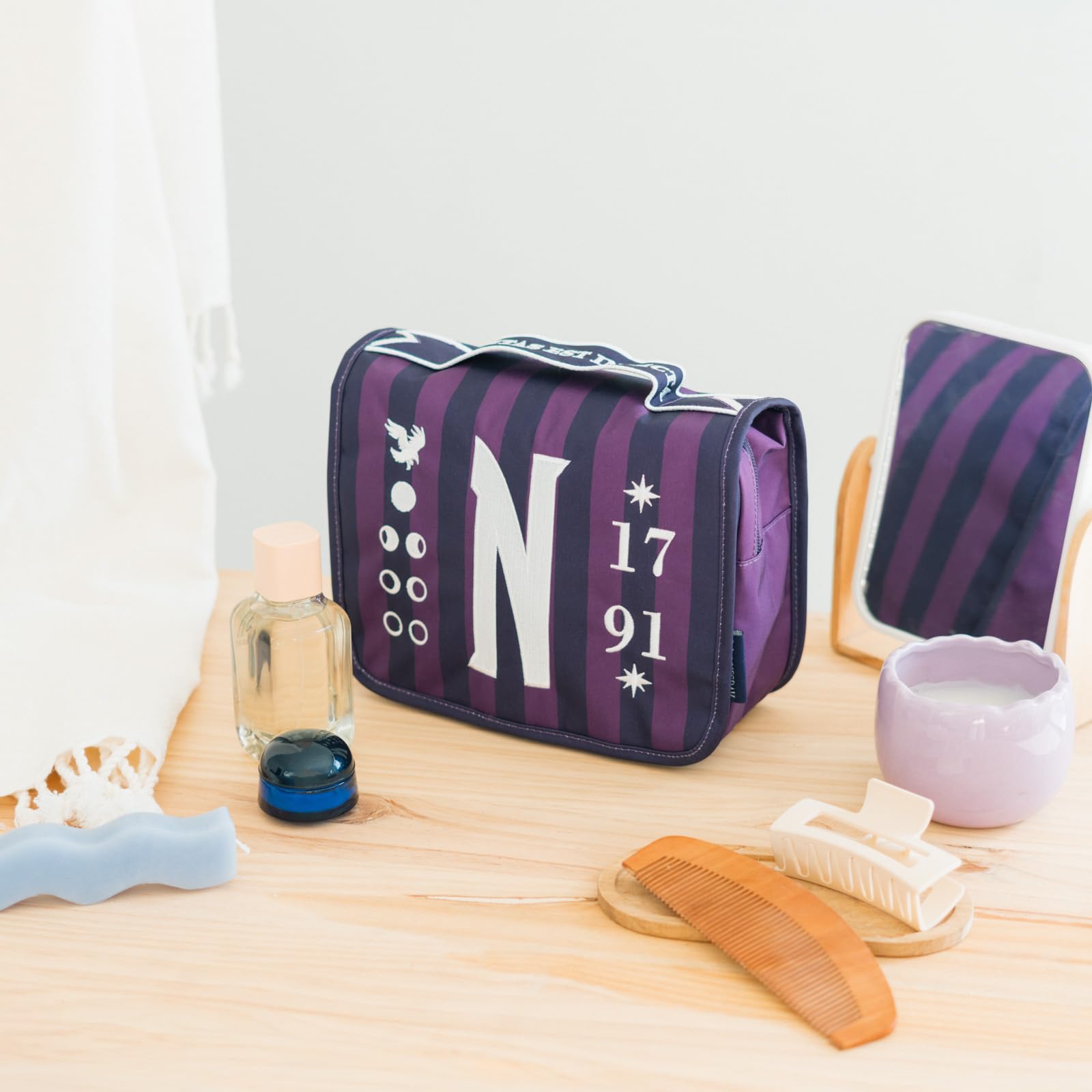 Grupo Erik Hanging Toiletry Bag - Wednesday Addams Gifts | Travel Toiletry Bag Waterproof With Hook, Cosmetic Bags Makeup, Travel Organiser Toiletries Bag | Wednesday Gifts Under 20 Pounds