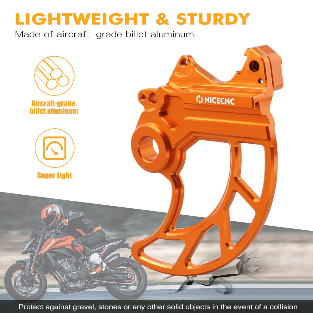 NICECNC Hinterer Bremsscheibenschutz Compatible with 890 Adventure/Adventure R 2021 2022, 790 Adventure/Adventure R 2019 2020 2021 2022, Compatible with Husqvarna Norden 901 2022-2023, Orange