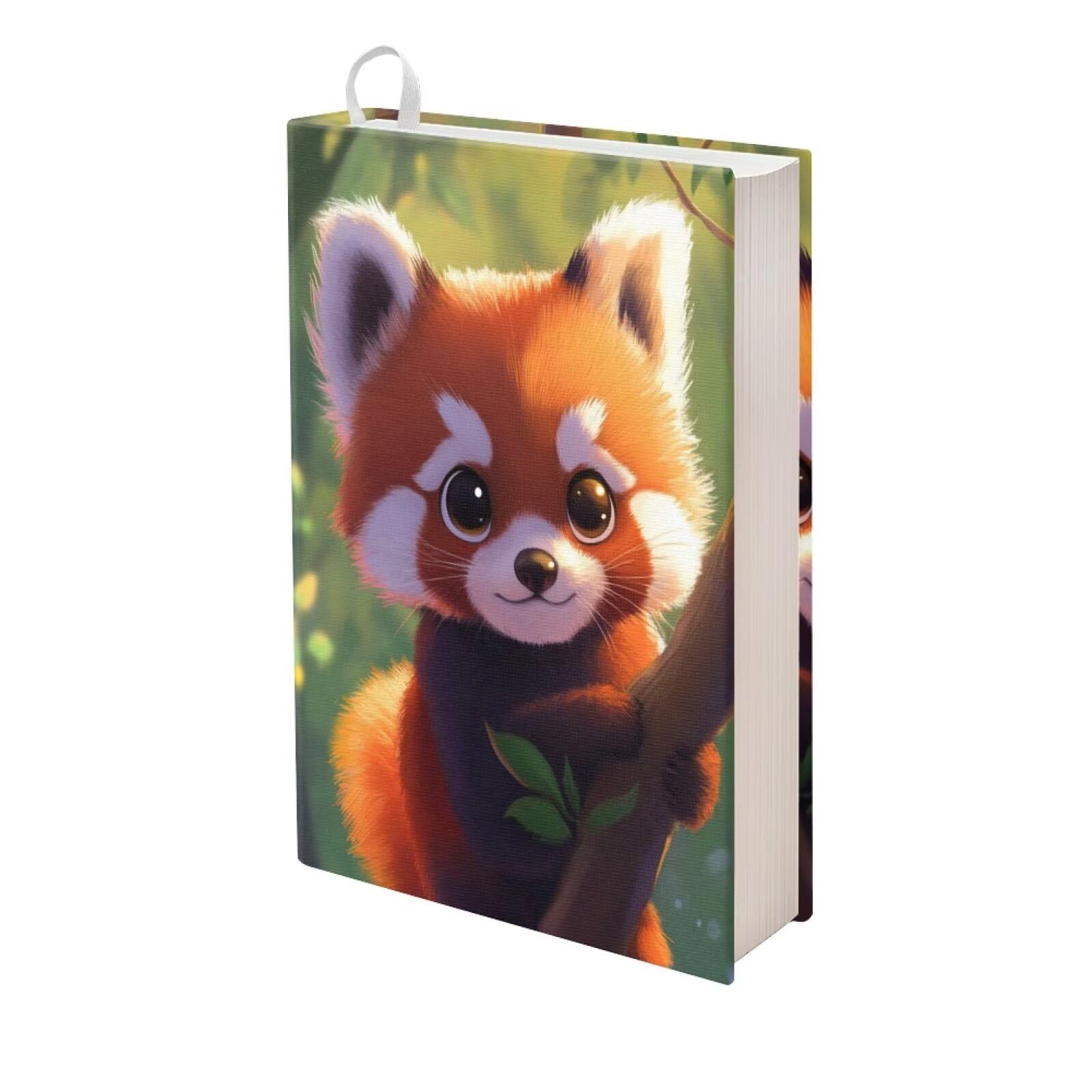 Gomyblomy Cute Raccoon Book Cover for Paperbacks 9x11 Inch Hard Books Sleeve Cover Kawaii Book Sox Stretchable Book Sox Reusable Book Protector