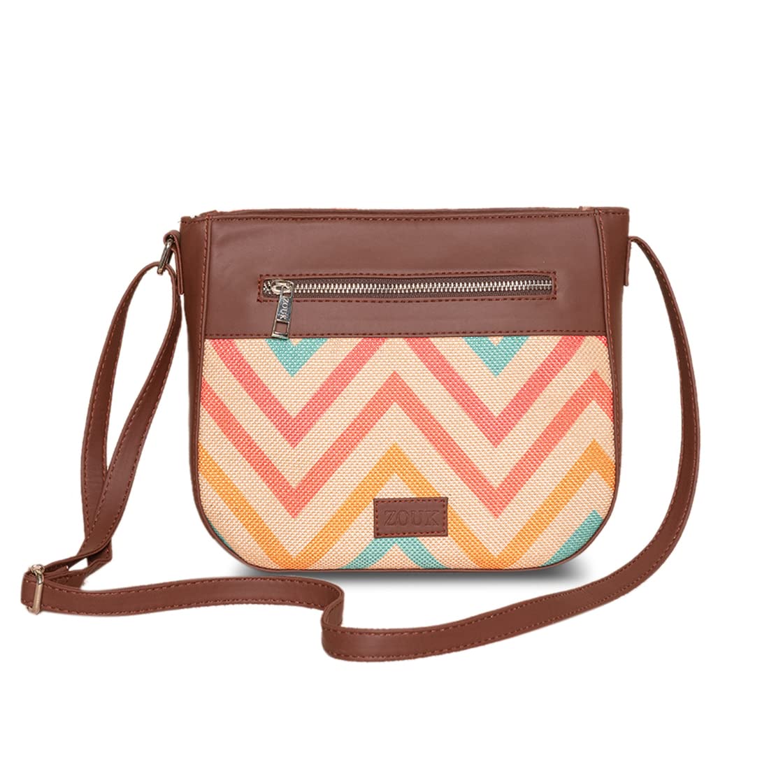 Zouk Womens Handcrafted Multicolor U Shaped Sling Bag (B0B259285P) Amazon Price History, Amazon Price Tracker