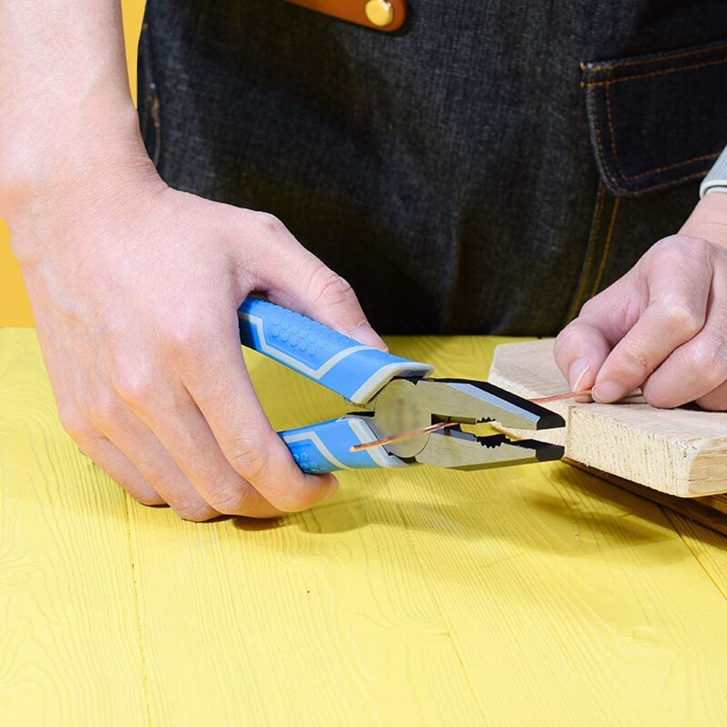 Zestaw kombinerek, kombinerki domowe, wielofunkcyjne 220 mm z miękkimi uchwytami, niebieskie szczypce do cięcia