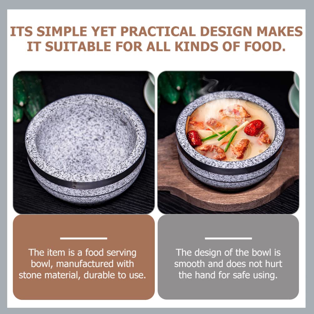 Koreanisches Dolsot Bibimbap Schüssel-Set – Keramik-Suppen-Eintopfschalen mit Holzboden – ideal für koreanische Küche Reis und Servieren – Küchengeschirr Backgeschirr