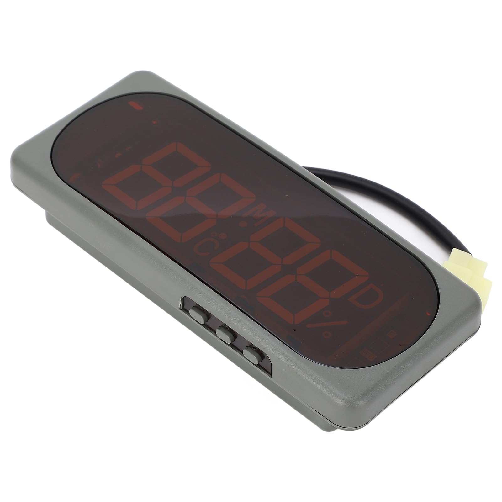Reloj digital para automóvil con pantalla de temperatura y humedad, higrotermógrafo electrónico para vehículos, alimentado por 24 V CC, muestra año, mes, día y hora, montaje empotr