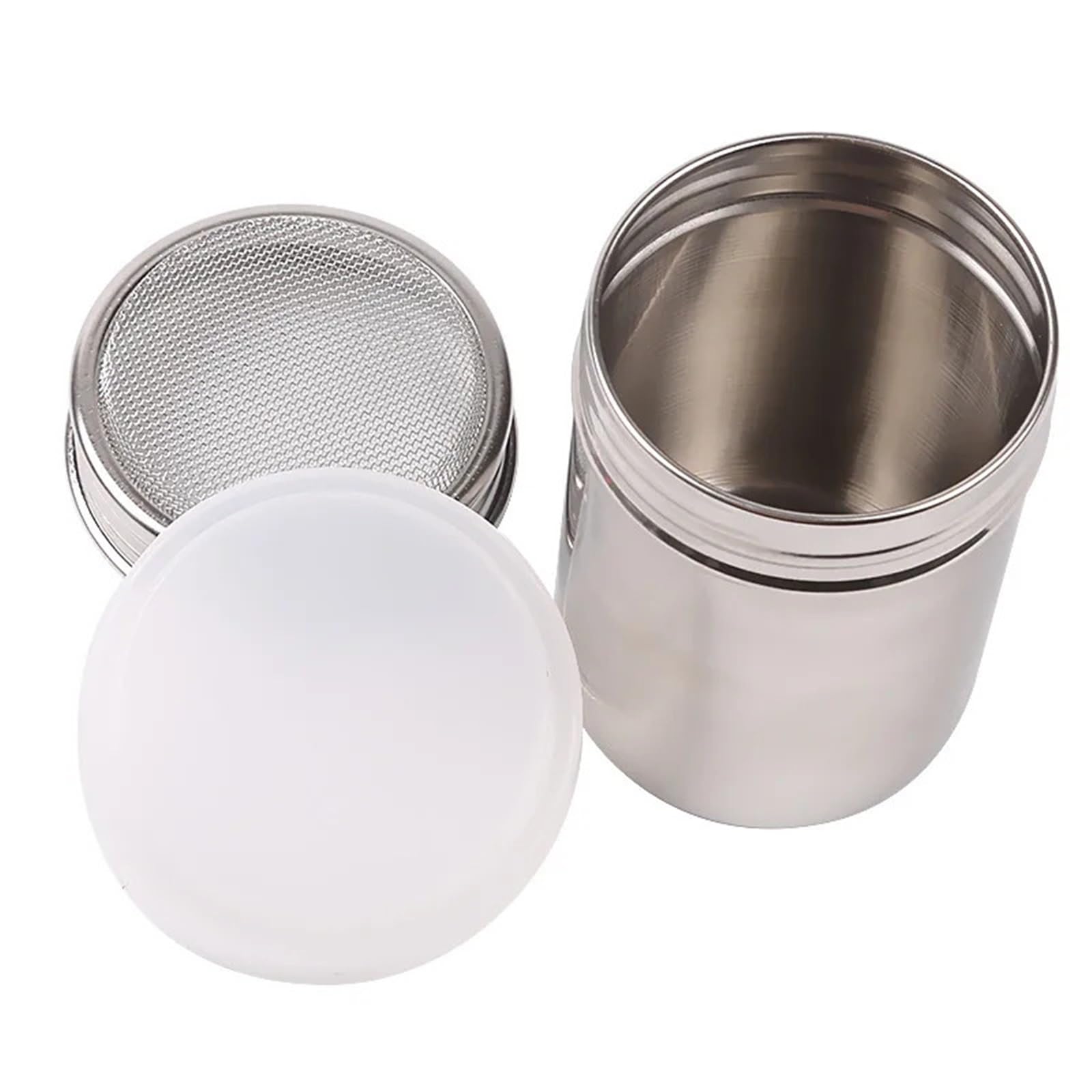 2 cocteleras de café Acero Inoxidable para Casa | Filtros de tamiz de azúcar, espray de espuma, herramientas for barbacoa y pastel de cocina con tapa(L)