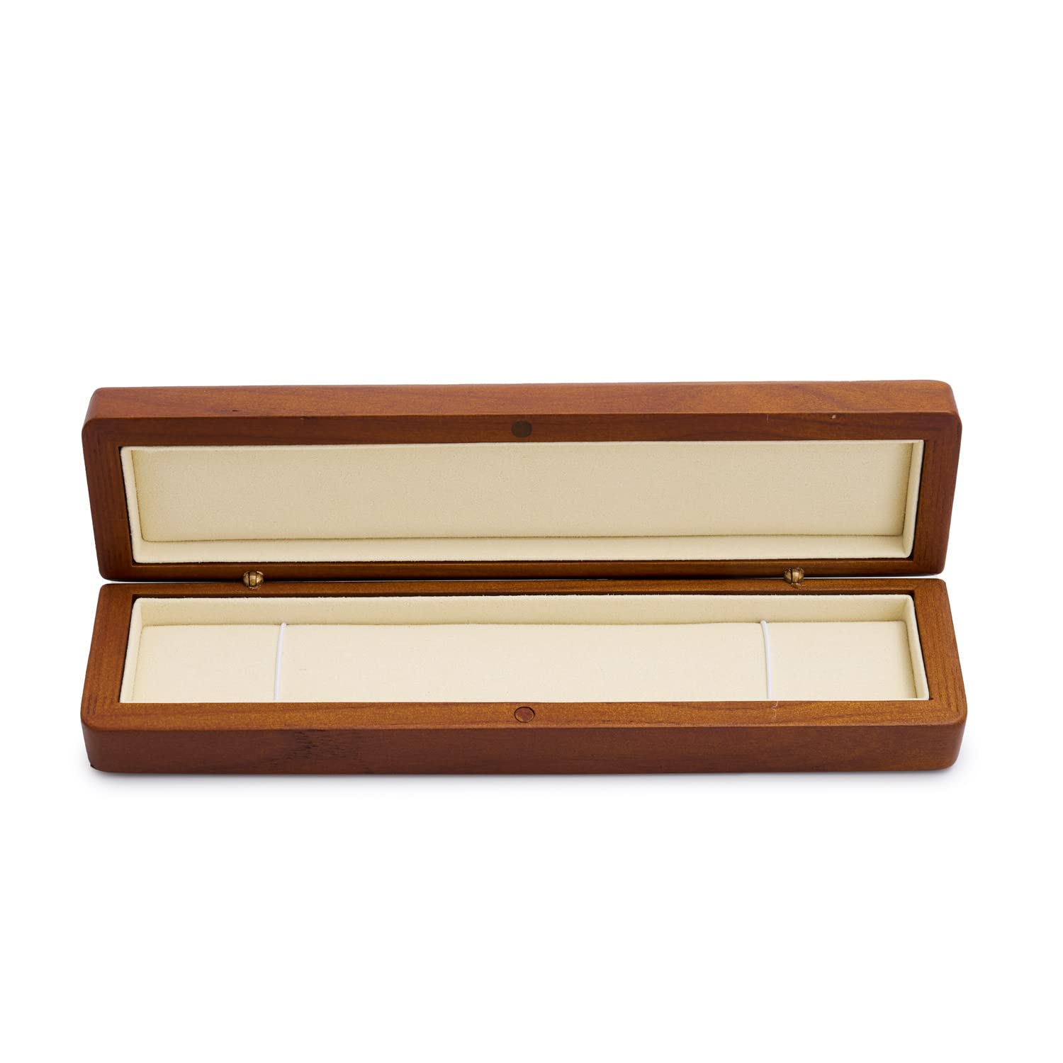 Scatola Portagioie In Legno Di Noce Naturale Per Collana - 10,2x10,2x3,8 Cm, Interno In Velluto, Regalo Compleanno Fidanzamento