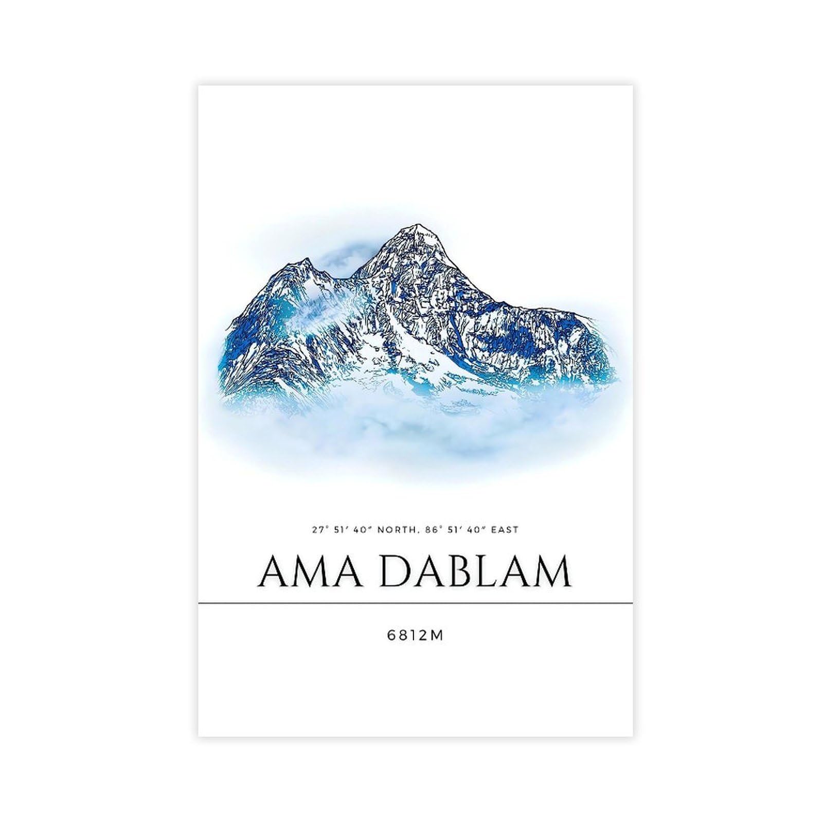 QNVJQKDSI Ama Dablam Poster Canvas Poster Bedroom Decor Landscape Office Room Decor Gift 24" L X 36" W
