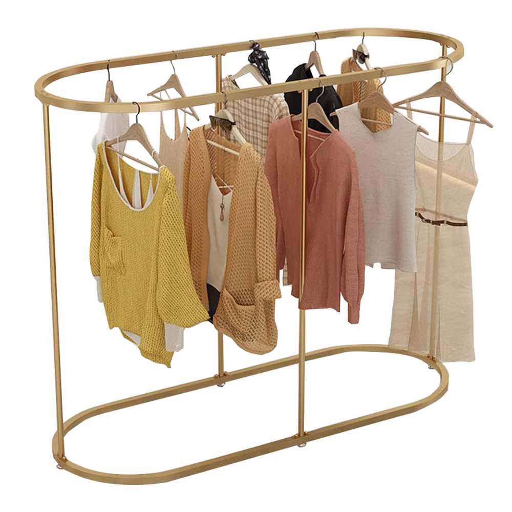 CENAP Round Clothing Display Rack, modern Freestanding Metal Clothes Rack, Commercial Clothing Hanging Rack, for Shopping Malls Retail,150 * 50 * 150cm