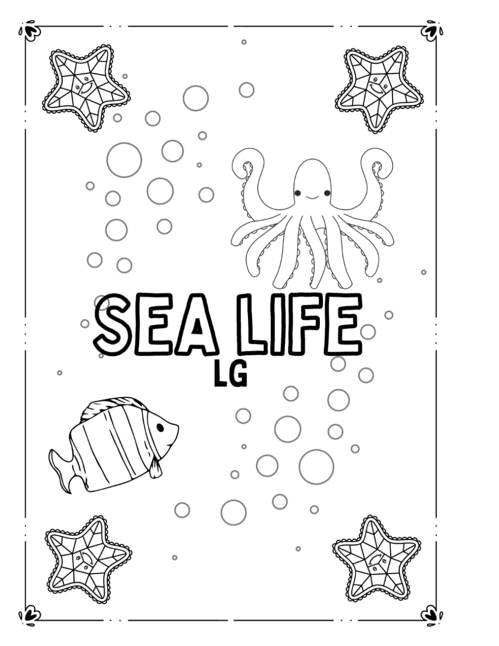 Sea Life Coloring Book: Fun and Relaxing Ocean Animals for Kids Ages 4–8