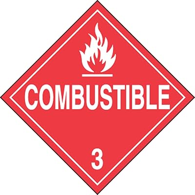 Accuform Signs MPL302VS1 Adhesive Vinyl Hazard Class 3 DOT Placard, Legend