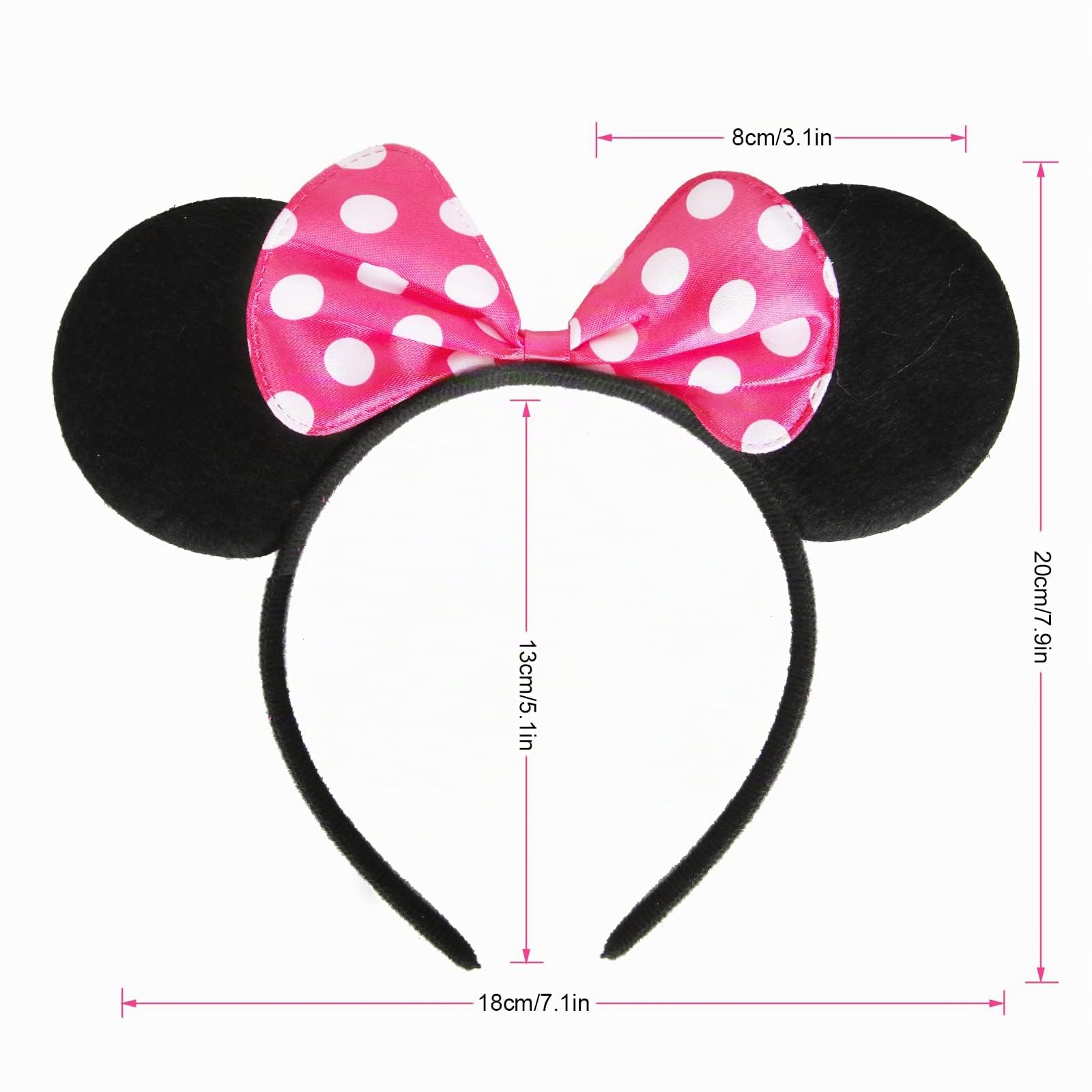 Capaneus Disfraz de Carnaval Mouse para Niña,Tutu Falda con Orejas de Ratón Aro de Pelo,Bebé Chicas Disfraz de Ratón,Conjunto de Disfraz para Carnaval Halloween Cosplay Fiesta Cumpleaño-Rosa &Rojo