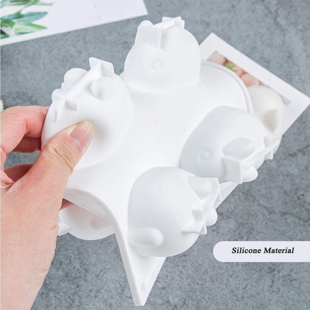 3D Pasen Konijn Siliconen Mold Cake Decoratie Gereedschap Bakplaat Bakkerij Dessert Mousse Gumpaste Snoep Chocolade Mould Bakken, DIY Handgemaakte Fondant Zeep Mould, Bunny Polymeer Clay Mould 01
