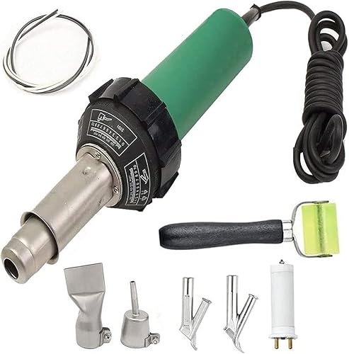 EGK-Tool Pistola de soldador de plástico, kit de pistola de soldadura de plástico de aire caliente, vinilo de PVC + boquilla de velocidad, elemento