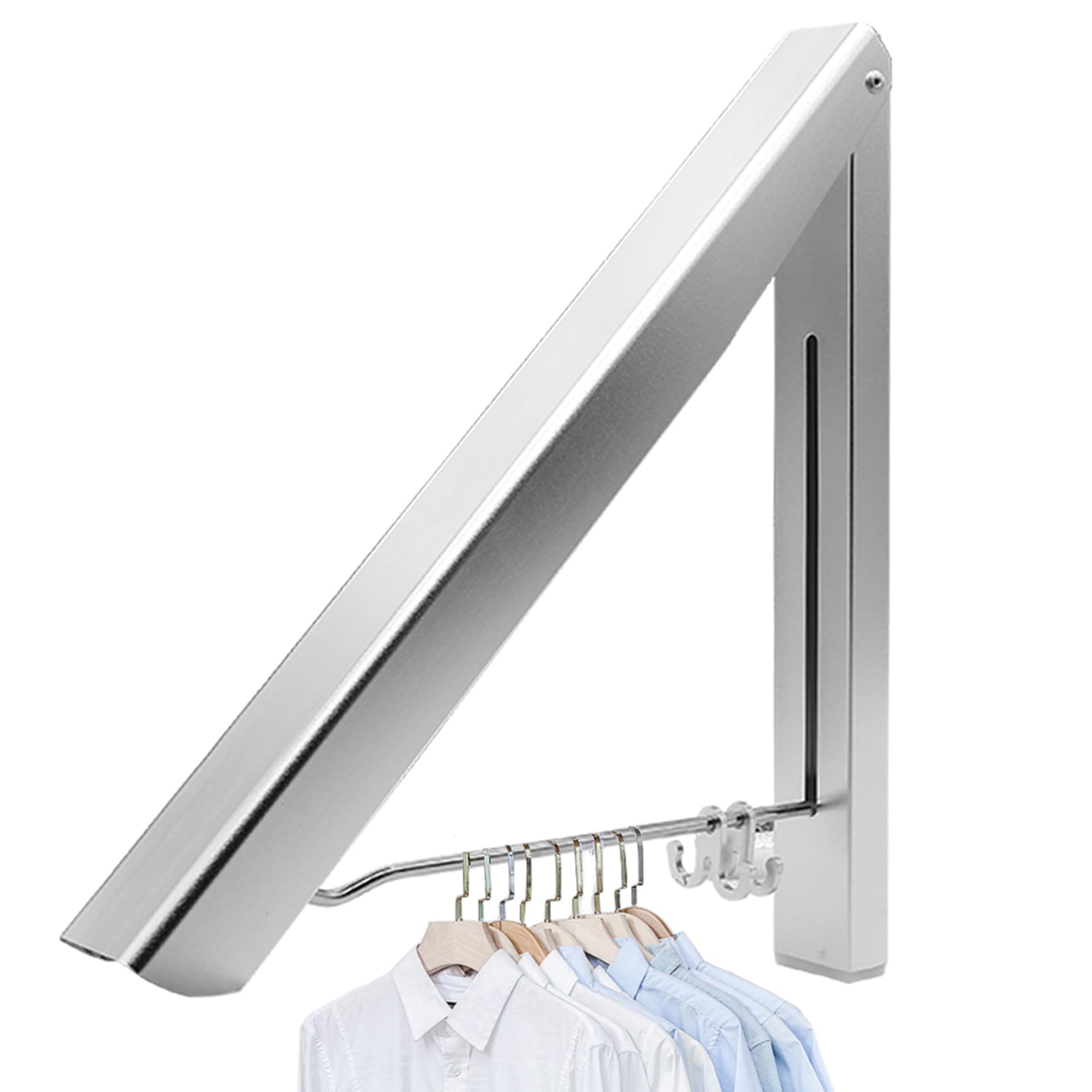 Drying Racks for Laundry Foldable, Retractable Clothes Folding Indoor, Aluminium, Home Storage Organizer Wall Hanger for Clothes (1 Racks, Silver)