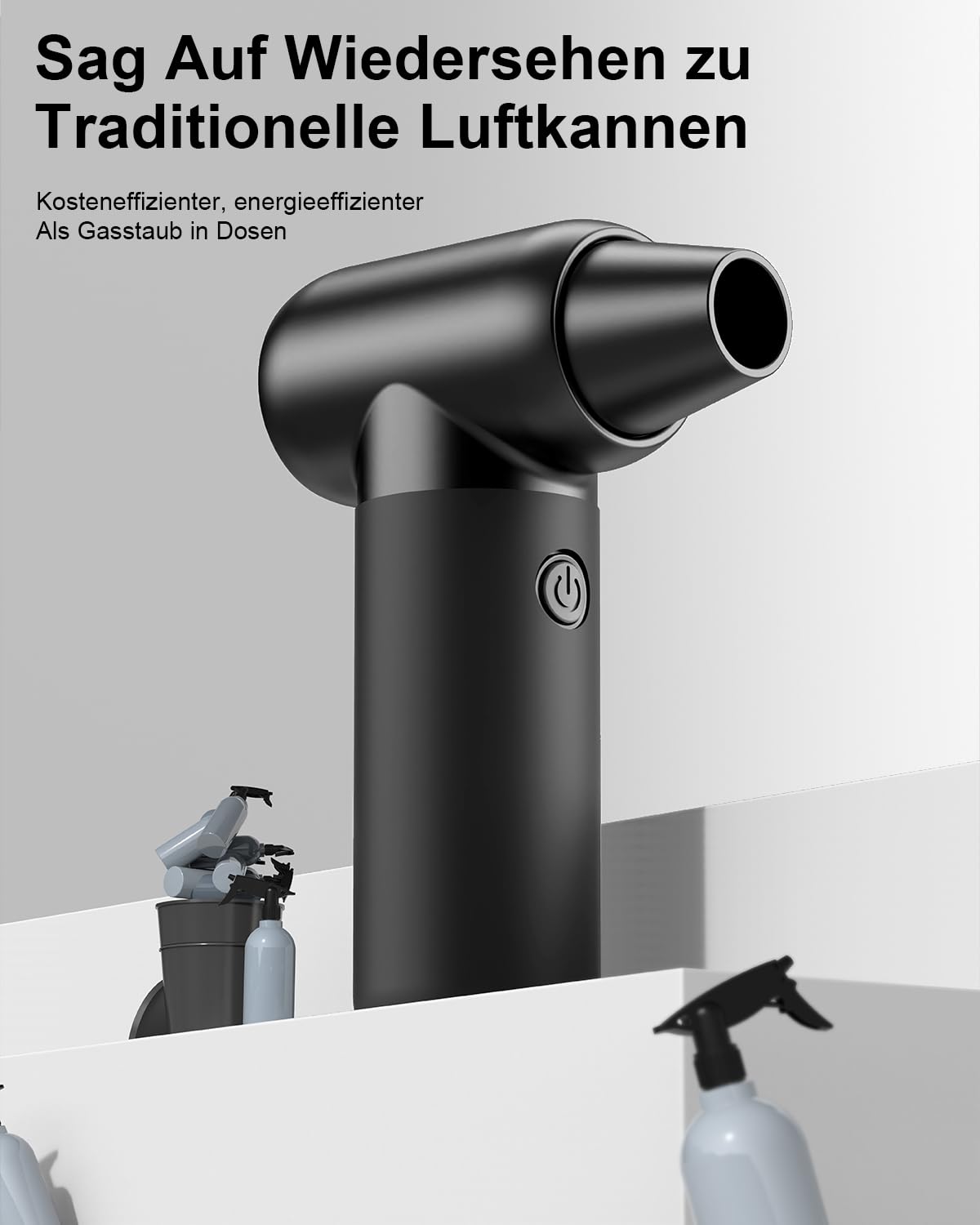 Elektrische Staubgebläse, 3-Gang 180000 U/min Compressed Air Duster USB Wiederaufladbar Druckluftspray PC Reinigungsset Mit Akku mit großer Kapazität für Laptop,Tastatur,Auto,Bürogeräte,Sofa