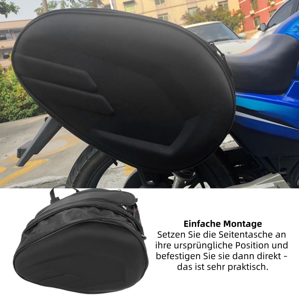 Borsa Sella Moto Impermeabile Tessuto Oxford 600D Grande Capacità Nero