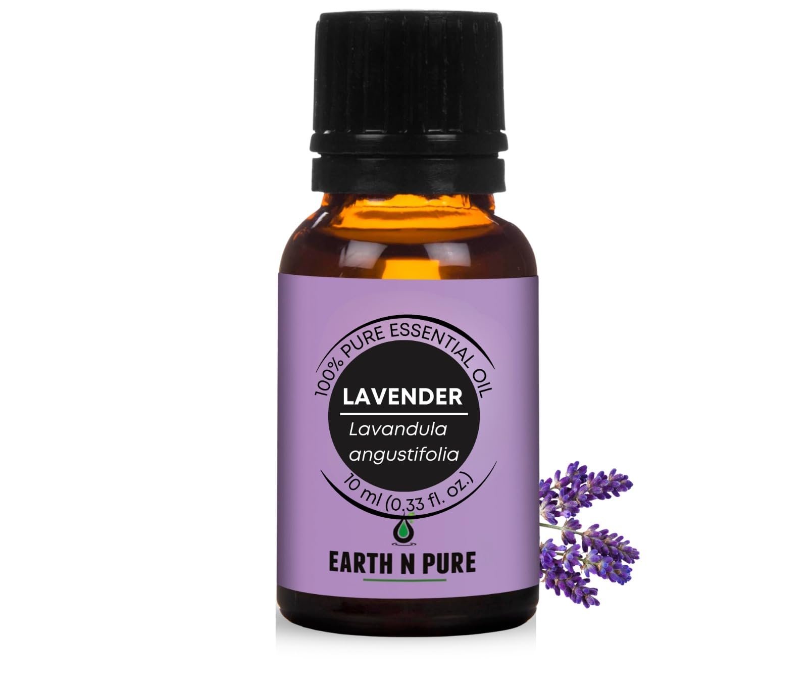 Earth N Pure Lavender Essential Oil (Lavandula Angustifolia) – 100% Pure, Steam-Distilled | For Aromatherapy, Diffuser, Massage, Skin, Hair & DIY | 10ml