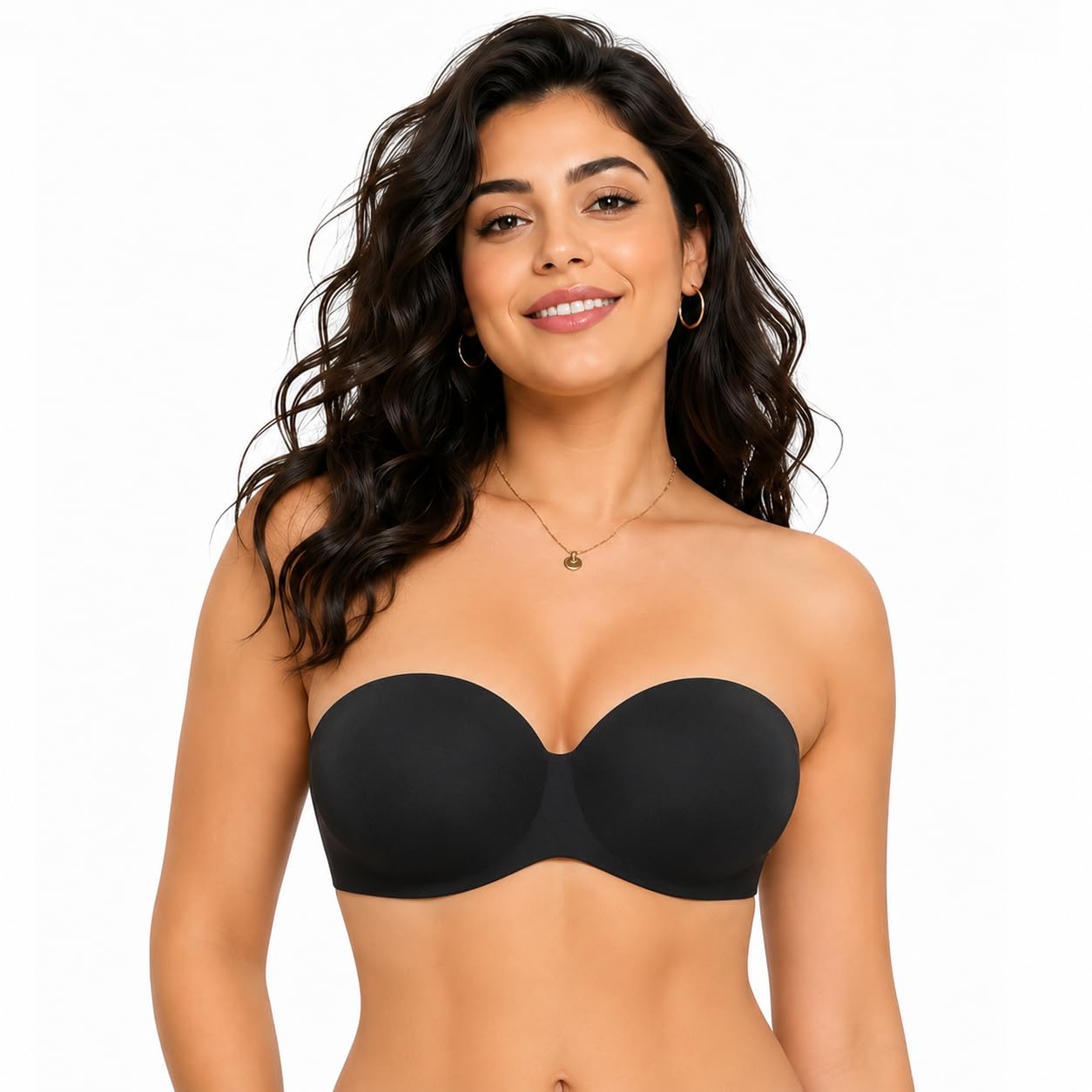 Women's Strapless Seamless Bra with Detachable Transparent Back Strap-image-13