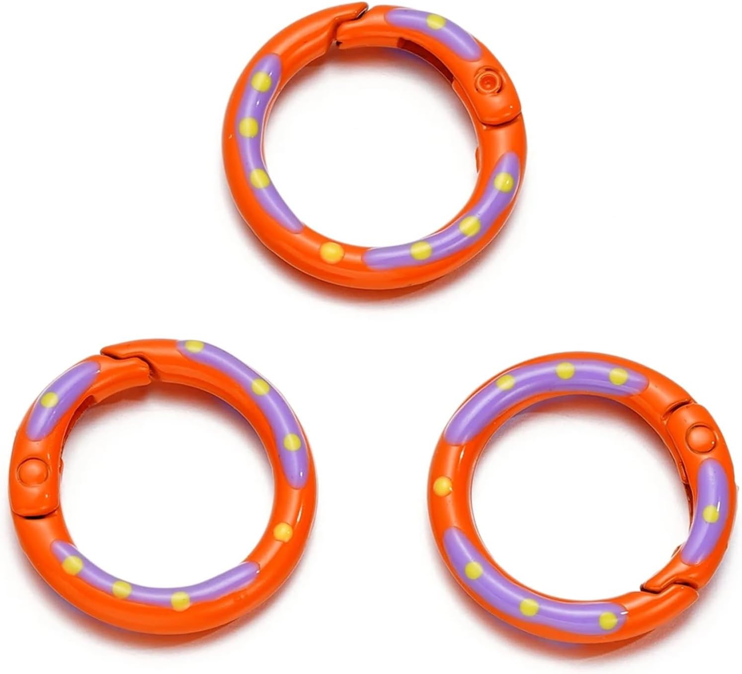 Spring O Rings 30pcs Openable Spring Buckle Snap Hook Clips Connect for Keychain Buckle, Purse, DIY Crafts(Pink)