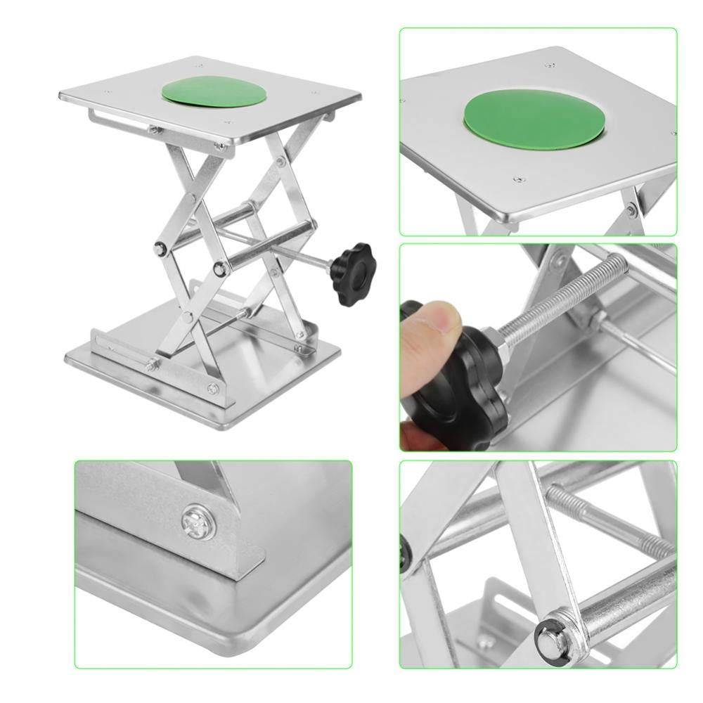 Walfront Sollevatore Laboratorio, 200 * 200mm in Acciaio Inox, Piattaforma di Sollevamento Laboratorio, Altezza Espandibile 80mm a 280mm, Peso Supportato 1782 g
