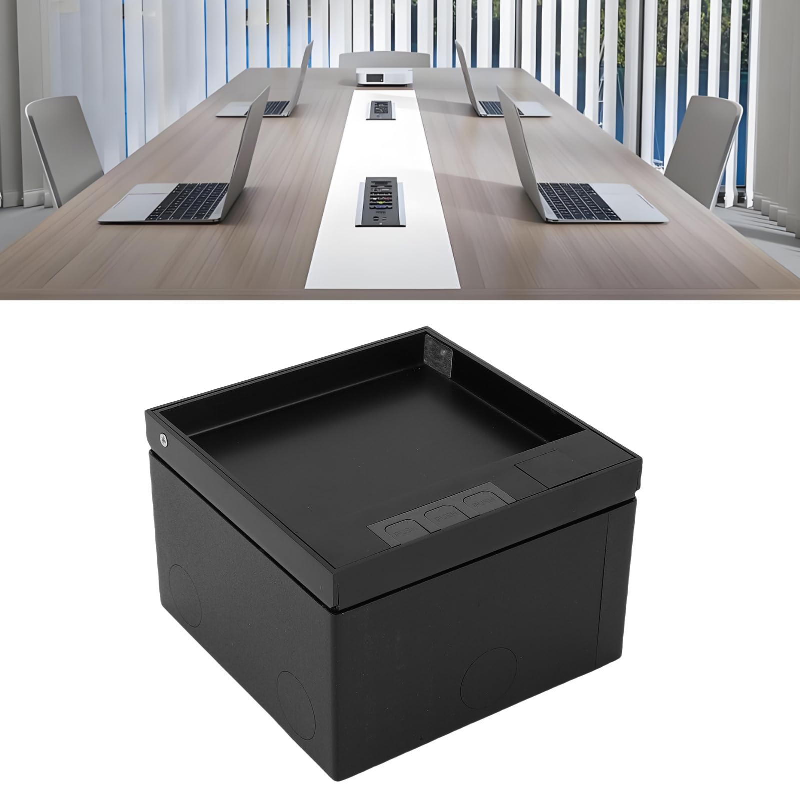 Kit Scatola di Derivazione da Incasso a Pavimento 2 Prese 16A 4000W con Coperchio Ribaltabile Design Impermeabile per Soluzioni di Prese da Pavimento per Uffici, Hotel e Case