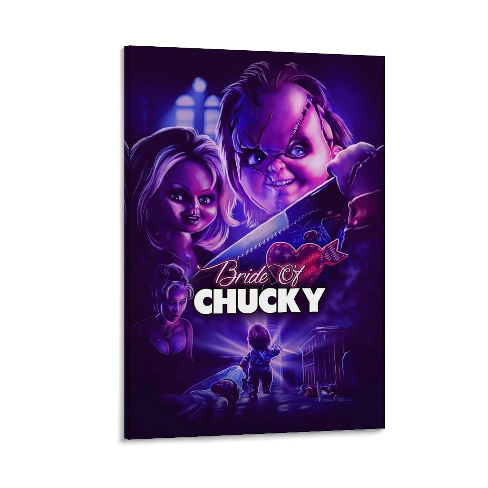 Hellove Frame-Style1 Horror Movie Poster Bride Of Chucky Poster Decorative Painting Canvas Wall Art Living Room Posters Bedroom Painting 12X18inch(30X45cm)