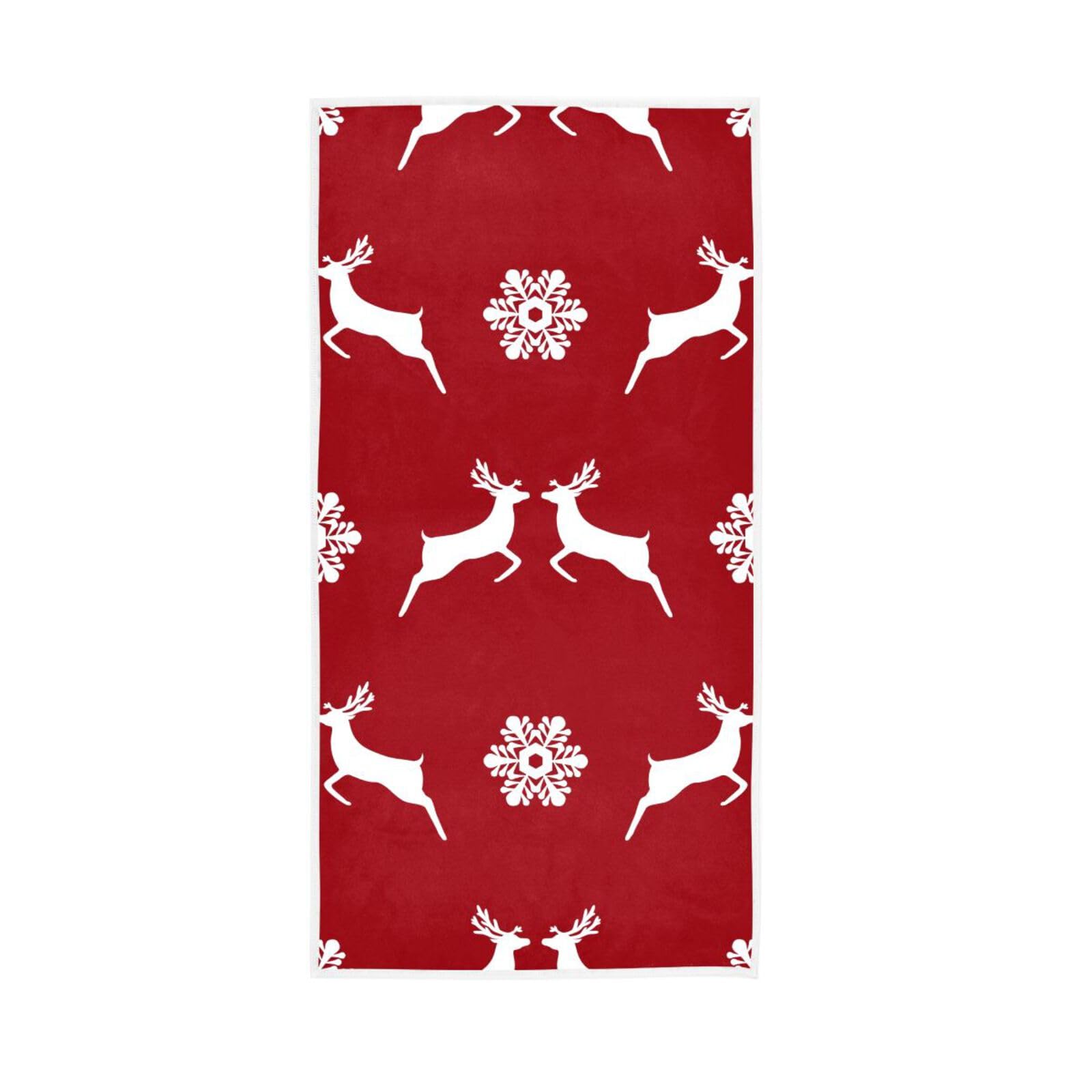 HUYGD Pattern Christmas Reindeer Hands Towel, 15 x 30 Inches Soft Hand Towel Spa Towels Farmhouse Bathroom Hand Towel