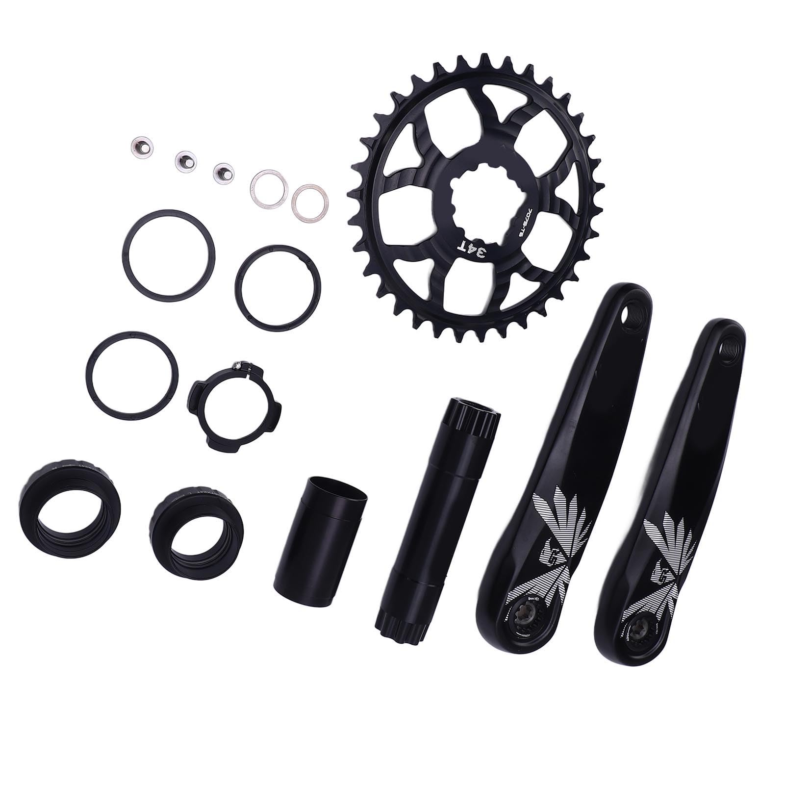 Mechanizm Korbowy do Rowerów Górskich Aluminiowy Zestaw Ramion Korby, Wydrążona Wąska Szeroka Tarcza z Suportem DUB do Zestawu Korb Rowerowych, Lekki Zestaw Tarcz Korby Rowerowej Rowerów